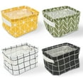 thumbnail image 1 of 4 Pack Of Folding Storage Box, Small Baby Linen Storage Organizer Sets Plastic Storage Box Organizer 20.5x17x15 Cm (A), 1 of 5