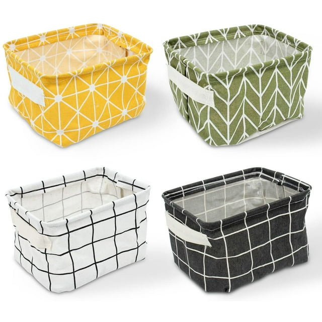 4 Pack Of Folding Storage Box, Small Baby Linen Storage Organizer Sets Plastic Storage Box Organizer 20.5x17x15 Cm (A)
