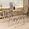 thumbnail image 4 of Costway 5 PCS Dining Table Set 51" Modern Rectangular Glass Table & 4 Chairs Kitchen, 4 of 7
