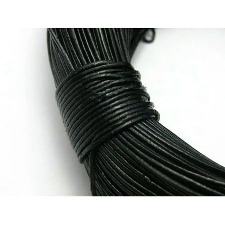 U8MO 55 Yards Black Round Real Genuine Leather Cord 1mm Jewelry Bracelet String