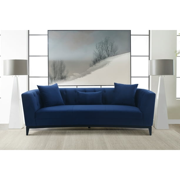 Armen Living Melange Sofa Blue Velvet Com Armen Living Melange Sofa Blue Velvet, Armen Living Sofa
