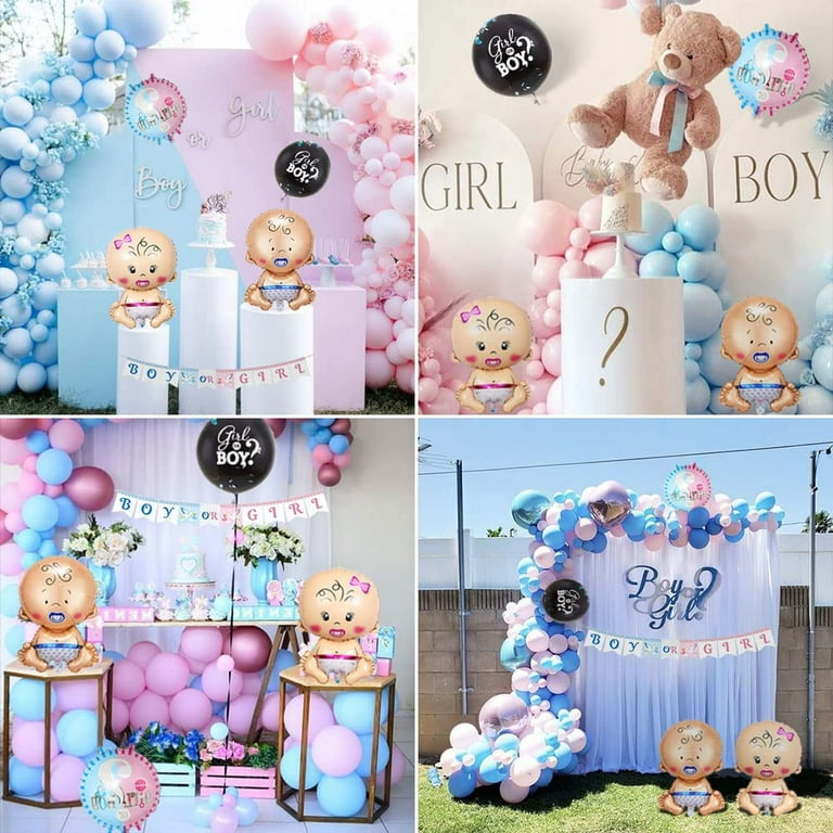 AOWEE Baby Shower Decorations for Boys Girls, Gender Reveal Oh Baby Themed  Blue Pink Pastel Balloons Garland Arch Kit for Pregnancy Announcement