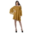 thumbnail image 3 of Moomaya Robe d'Été Dénudée pour Femmes Jaune Gamboge Robe de Plage en Coton avec Manches Cloche - m, 3 of 5