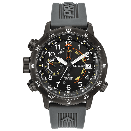 Power Reserve Indicator NWT Citizen Men's Eco-Drive Promaster Altichron BN5057-00E Polyurethane Strap with Black, Orange Accent, Luminous Hands and Markers, Power Reserve Indicator Dial Watch ()