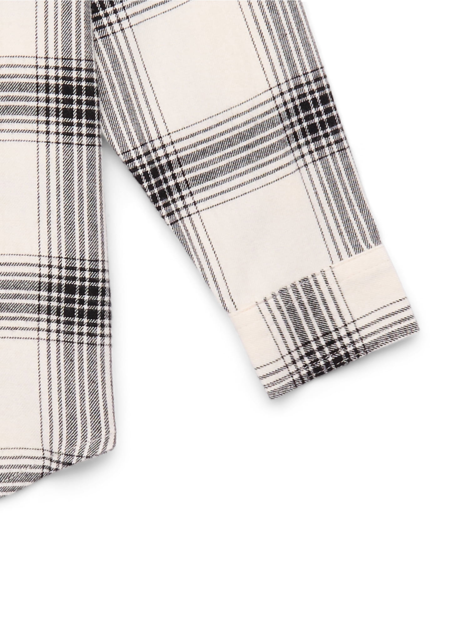 Wonder Nation Girls Flannel Shirt with Long Sleeves, Sizes 4/5-18 & Plus
