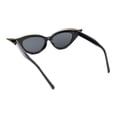 thumbnail image 4 of Women Elaborate Metal Brow Trim Gothic Cat Eye Retro Sunglasses All Black, 4 of 4