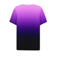 thumbnail image 6 of JTSRKL Teen Girls Ombre Tops Lightweight Casual Tie Dye Gradient Print Summer Short Sleeve Button V Neck Henley Shirts Trendy Cotton Tunic Blouse Purple#05 11-12 Years, 6 of 6