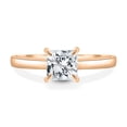 thumbnail image 2 of 2.00Ct Princess Cut Lab-grown diamond Engagement Ring, Flat Band Cathedral Set, 10K Rose Gold, 2 of 7