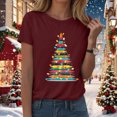 thumbnail image 3 of Towmus Christmas T Shirts Women Merry and Bright Graphic Tee Casual Xmas Holiday Shirt Tops, 3 of 5