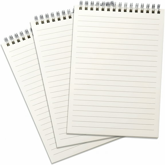 CCOCC Spiral Notebooks Steno Pads Wirebound Memo Notepads,Moisture Resistant PP Cover,5.7" x 8.3",3 Pads/Pack,80 Sheets/Pad