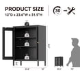 thumbnail image 2 of Elegant Small Display Cabinet with Glass Doors,Metal Storage Cabinets FreeStanding Floor Cabinet with 2-Shelves for Home,Office,Living Room,Bathroom, 2 of 7