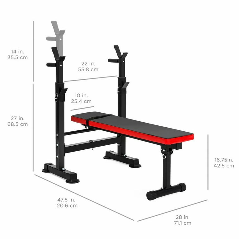 SUGIFT Adjustable Weight Bench with 330 Lbs. Black Red
