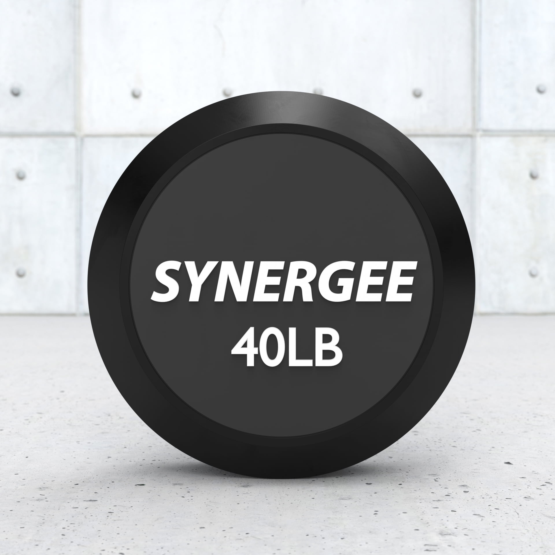 Synergee Fixed 40LB Barbell - Pre Weighted Straight Steel Bar with Rubber Weights - Fixed Weight