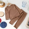 thumbnail image 5 of QTBIUQ Girls 2PC Polka Dot Fall Set Ruffle Trim Sweatshirt and Elastic Waist Straight Pants Outfit Set, 5 of 5