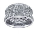 thumbnail image 2 of 3.50Ct Round Cut Natural Diamond 7Row Concave Anniversary Wedding Eternity Band Ring 10k Gold KL I1 KL I1, 2 of 3