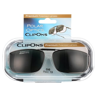 Polar Optics Unisex REC P 56 Rectangle ClipOns Sunglasses Black