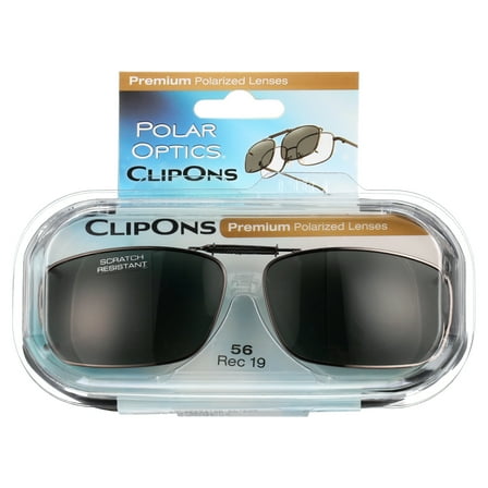 Polar Optical Optics Unisex REC 19 gm 56 Plastic Clipons Sunglasses Gray