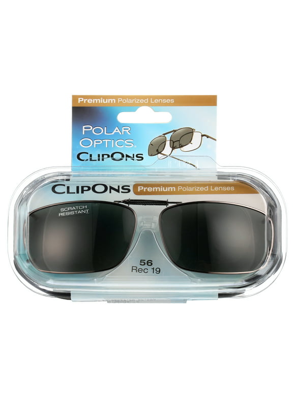 Polar Optical Optics Unisex REC 19 gm 56 Plastic Clipons Sunglasses Gray