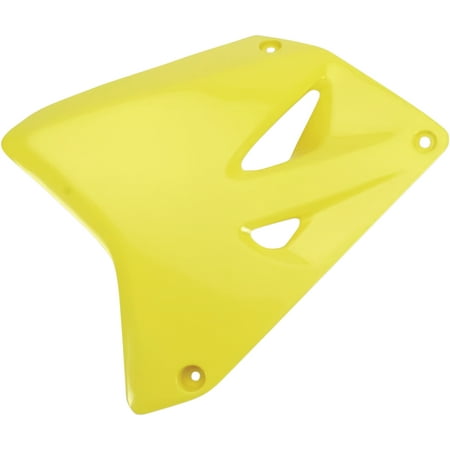 UFO Yellow Plastic Radiator Shroud/Cover for '00-23 Suzuki RM85 (SU03969-102)