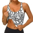 thumbnail image 3 of Picia Hand Drawn Snake Sports Bra for Women,Padded Strappy Sports Bras Medium Support Yoga Bra with Removable Cups,Running Yoga Bra-Large, 3 of 9