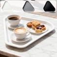 thumbnail image 1 of Bowayaoa Frosted Triangular Thickened Plastic Serving Tray, Heat Resistant Restaurant Food Tray, Heavy Duty Multipurpose Storage Tray for Pastries Snacks, 1 of 7