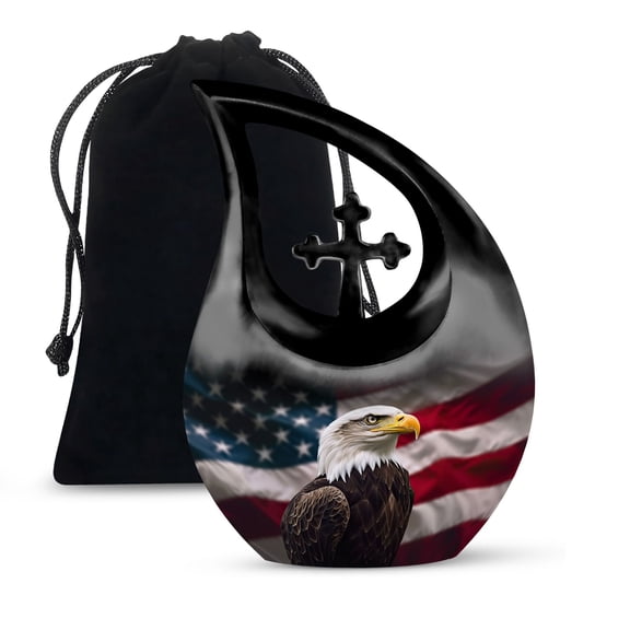 JAGSHASHI Eagle Urns For Ashes Adult Male - Adult Urns For Women - Large Urns For Human Ashes Adult - Cremation Urns Ashes - 10 Inch With Velvet Bag - Urns For Human Ashes Adult Male Burial