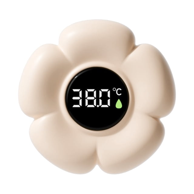 Mupvlun Digital Bathtub Water Temperature Monitor, Flower-Shaped Cartoon-Style Floating Water Meter, Fast and Accurate Readings Beige