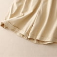 thumbnail image 4 of Women's Elastic High Waist 2 Buttons Shorts Wide Leg Cotton Linen Loose Fit Casual Summer Shorts 2024 Khaki,M, 4 of 6