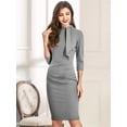 thumbnail image 4 of Miusol Women's Retro Half Collar Ruffle Style Cocktail Pencil Dress, 4 of 5