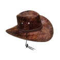 thumbnail image 4 of Sombrero de vaquero para hombre, elegante sombrero de de ala ancha para fiestas temáticas, acampadas y senderismo Marrón, 4 of 8