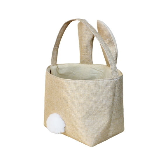 Sktrjpolfis Easter Bunny Storage Handbag Imitation Linen Basket for Easter Home Decor
