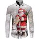 thumbnail image 3 of Camisa de manga larga navideña 2024 con solapa y botones para hombre, camisa con estampado 3D de muñeco de nieve navideño, informal, para fiestas y vacaciones, talla 5XL, 3 of 5