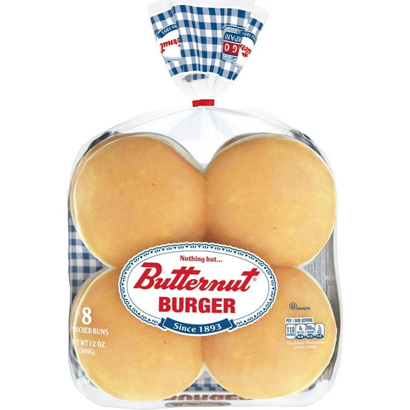 Butternut White Burger Buns, 12 oz, 8 Count ( 1 Pack )