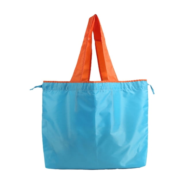Petit Sac de Magasinage à Cordon, Tissu Oxford en Polyester, Pliable et Portable, Fourre-Tout 21,26 Po x 14,96 Po x 4,33 Po, Noir Ou Bleu