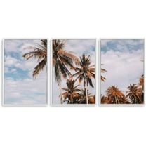 IDEA4WALL 3 Piece Canvas Wall Art Tropical Palm Trees Canvas Prints Framed Wall Art Decor