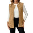 thumbnail image 4 of yillto Womens Sherpa Fleece Sleeveless Vest Jackets Lightweight Warm Fuzzy Open Front Fall Clothes Winter Coats, 4 of 7