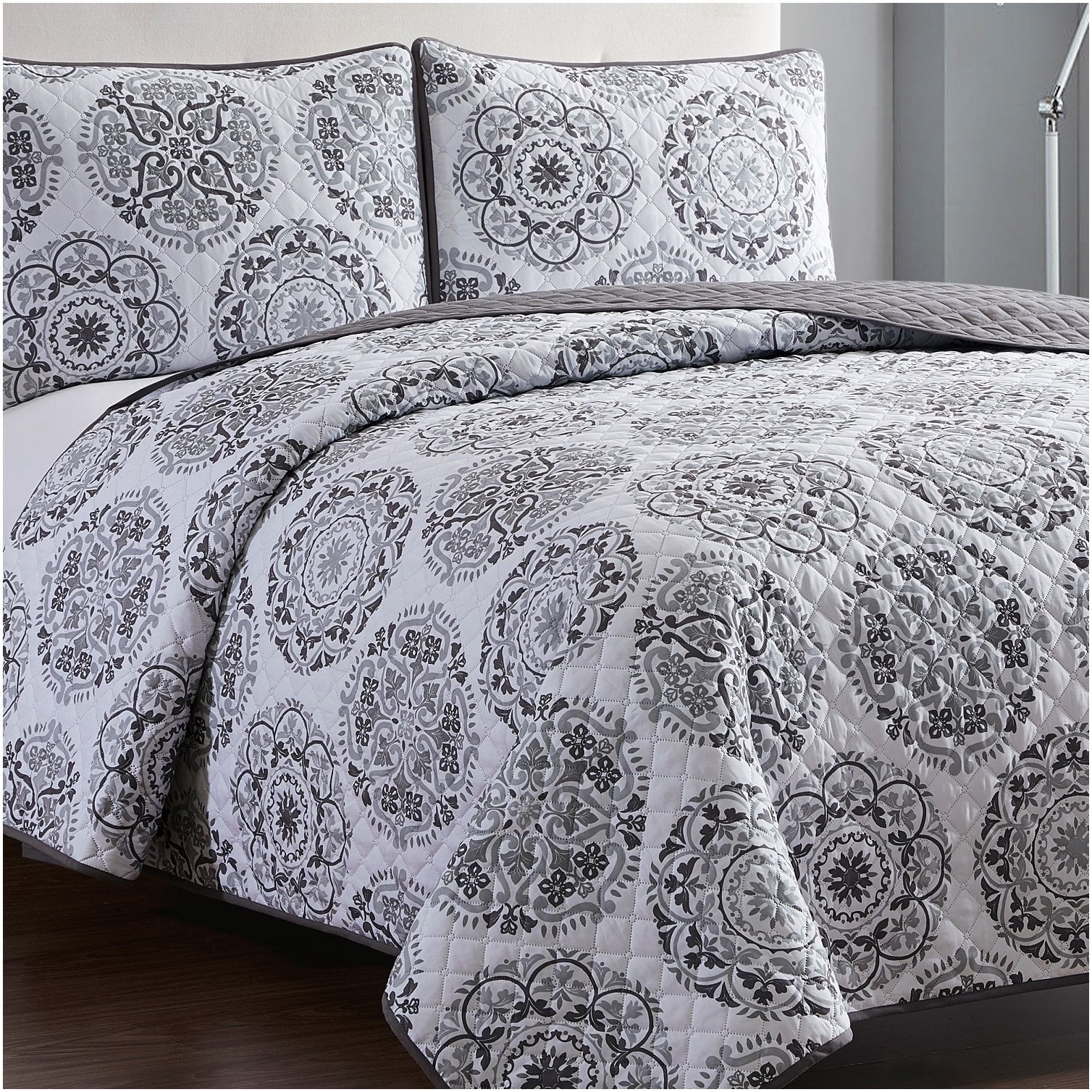 Mellanni Bedspread Coverlet Set RosetteGray Comforter Bedding Cover