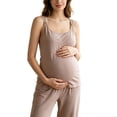 thumbnail image 2 of Noric Maternity Modal Tank Tops Adjustable Strap Nursing Removable Pads Scoop Neck Breastfeeding Camisoles Stretch Loose Fit for Pregnancy, 2 of 9