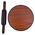 thumbnail image 2 of Brown Wooden Chakla, Roti Maker, Rolling Board 9 Inch With Wooden Rolling Pin Or Belan, 2 of 4
