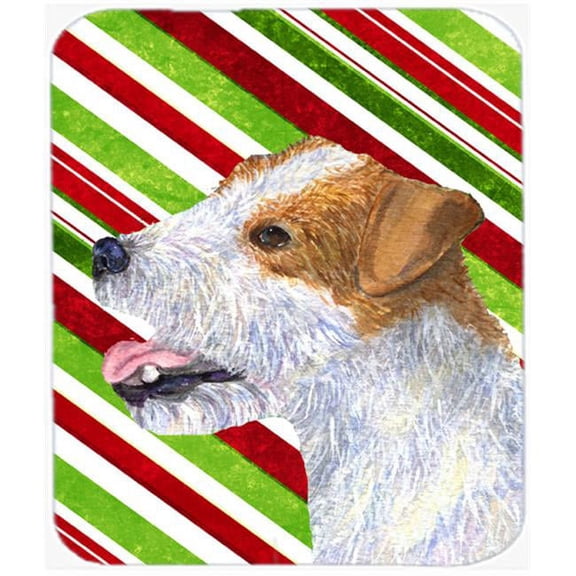 Jack Russell Terrier Candy Cane Holiday Christmas Mouse Pad, Hot Pad Or Trivet