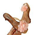 thumbnail image 5 of Willtoo Willtoo Jelly Sandals for Women Flower Decor Kitten Heel Clear Thong Sandals Square Open Toe Flip Flops Shoes, 5 of 6