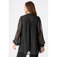 thumbnail image 2 of Roaman's Women's Plus Size Lurex Popover Henley Blouse, 2 of 3