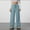 *Sky Blue, variant on ClodeEU Womens Draped Wide Leg Pants,Drawstring Waist Low Rise Casual Long Trousers Brown,Womens Plus L