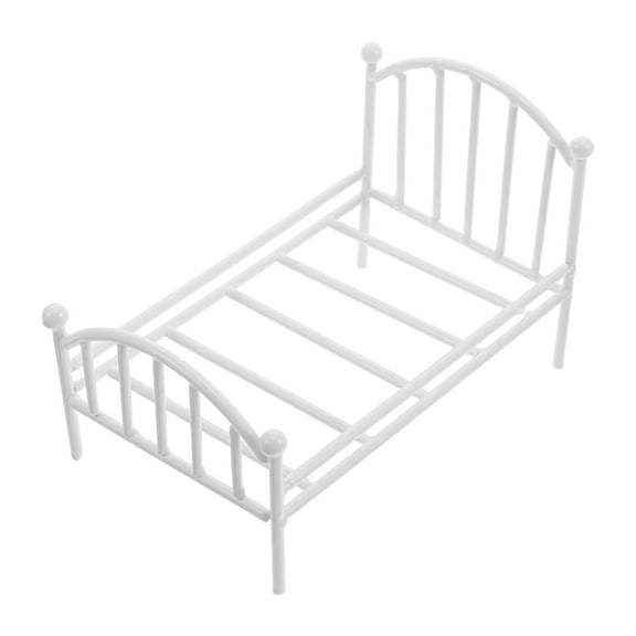 WEUVEB Living Room Scenes Iron Bed White 1Set 6.3X4.3X3.9In