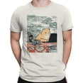 thumbnail image 2 of Smartprints Retro Cat Working Men's T-Shirt Off White, Cotton, S, 2 of 3