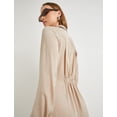thumbnail image 4 of Long Sleeve Draped Mini Shirt Dress, 4 of 8