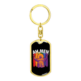 thumbnail image 4 of Ah Men Stainless Steel or 18k Gold Premium Swivel Dog Tag Keychain, 4 of 8