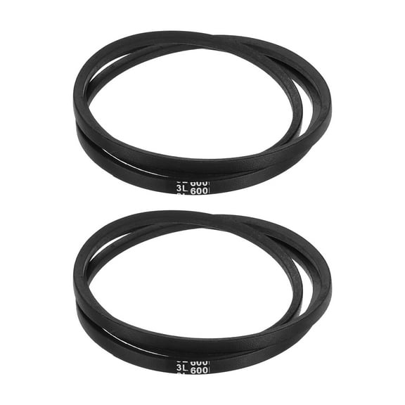 2 Pack 3L600 Classic Wrapped Rubber V-Belt, 60"(1524mm) Outside Circumference, 3L Profile V Belt 3/8" Width 7/32" Height
