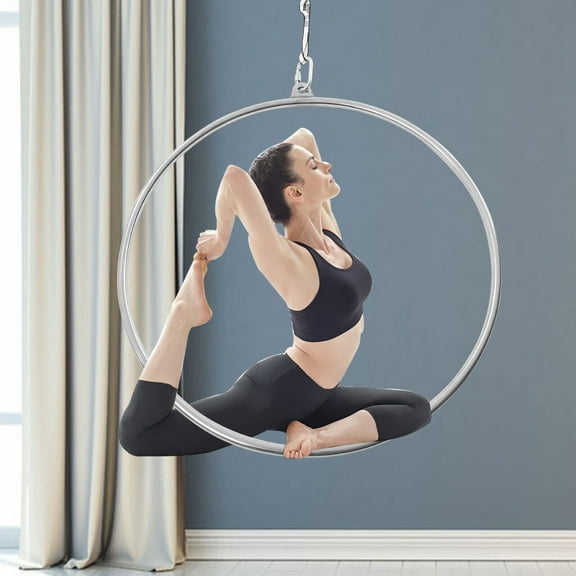 SHZICMY 90cm Aerial Lyra Hoop Gymnastic Equipment Lifting Ring Yoga Ring Dance Stainless