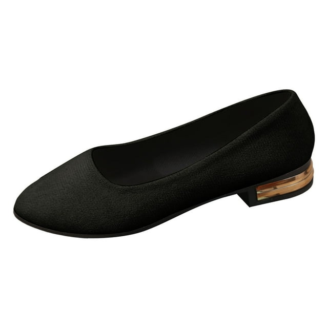 Women's Casual Shoes For Work Dating And Leisure Comfortable Slip On Design With Closed Toe And Block Heel For Year Round Use